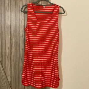 LAKE Pajamas - Pima Tank Gown - Red/White Stripe - Medium